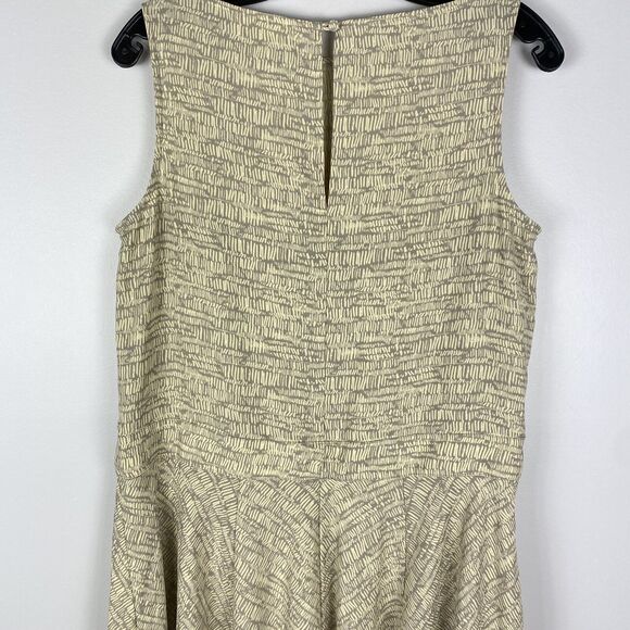 Prologue Midi Dress Sz Large Sleeveless Flare Beachy Lagenlook Modest Tan - Picture 4 of 5